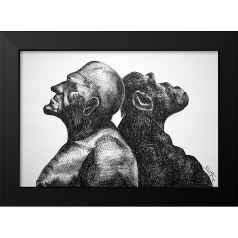 Thinkers Black Modern Wood Framed Art Print by Heine, Ben
