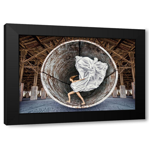 Time Traveller Black Modern Wood Framed Art Print by Heine, Ben