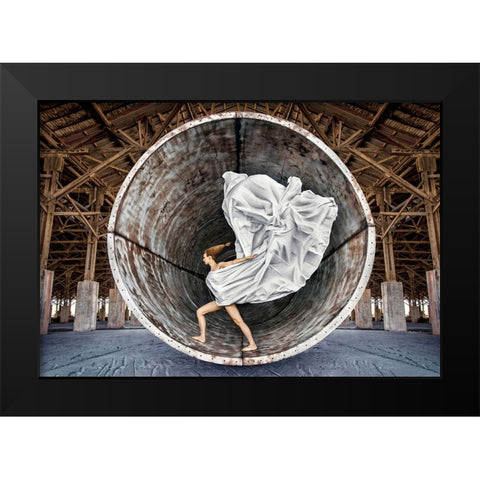Time Traveller Black Modern Wood Framed Art Print by Heine, Ben