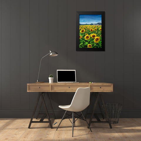 Turn your Face to the Sun Black Modern Wood Framed Art Print by Heine, Ben
