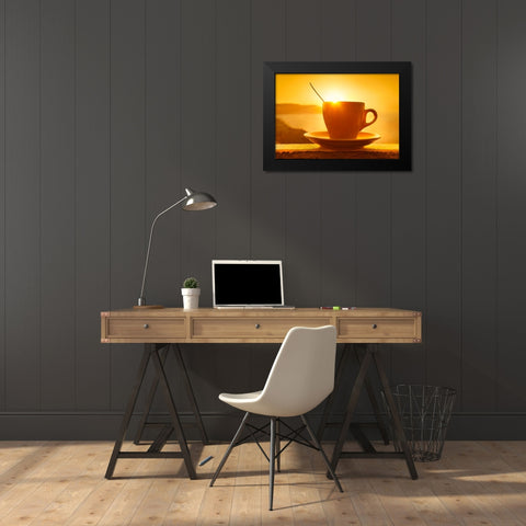Wake Up Black Modern Wood Framed Art Print by Heine, Ben