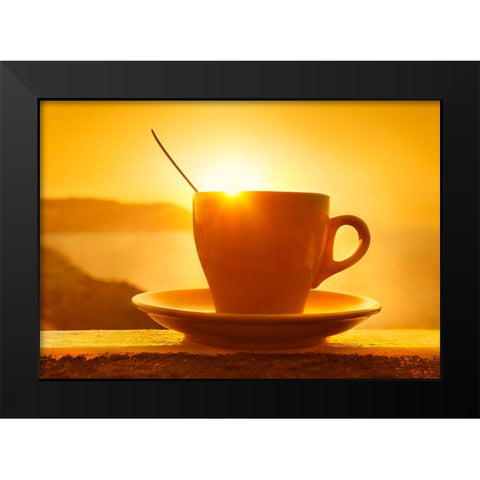 Wake Up Black Modern Wood Framed Art Print by Heine, Ben