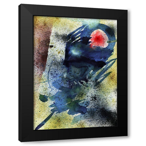 Abstract Big Bang Black Modern Wood Framed Art Print with Double Matting by Heine, Ben