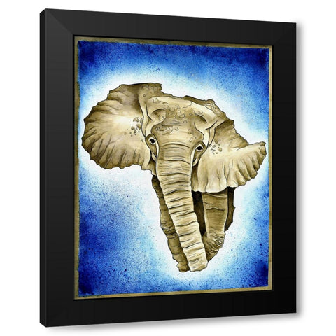 African Continent Watercolor Black Modern Wood Framed Art Print by Heine, Ben