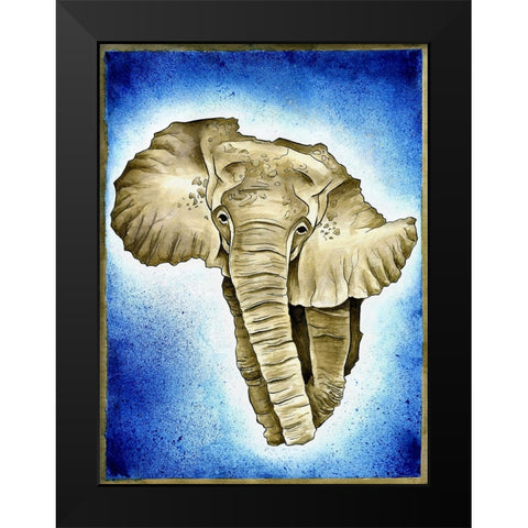 African Continent Watercolor Black Modern Wood Framed Art Print by Heine, Ben