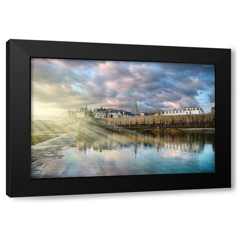 City under Sun Black Modern Wood Framed Art Print by Heine, Ben