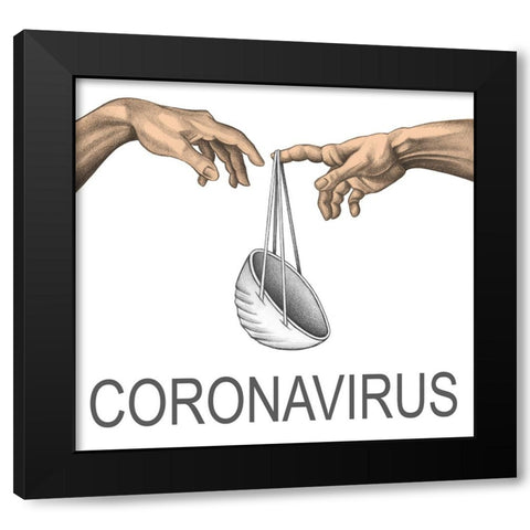Coronavirus Black Modern Wood Framed Art Print with Double Matting by Heine, Ben