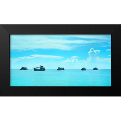 Cyan waterscape Thailand - 418 Black Modern Wood Framed Art Print by Heine, Ben