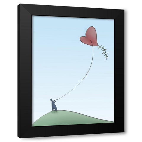 Dont go to far Black Modern Wood Framed Art Print by Heine, Ben