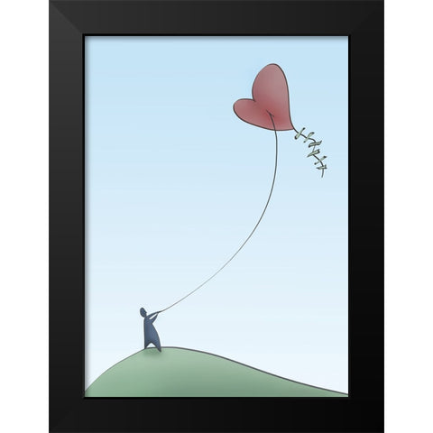 Dont go to far Black Modern Wood Framed Art Print by Heine, Ben