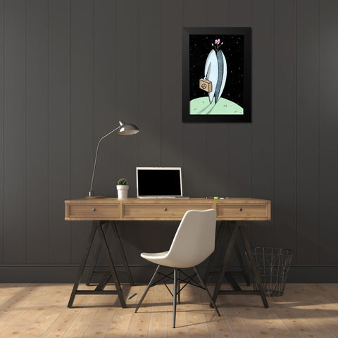 Mr Peace Black Modern Wood Framed Art Print by Heine, Ben