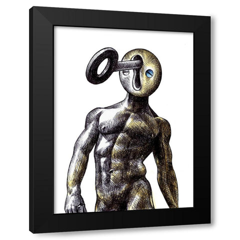 Open Me Black Modern Wood Framed Art Print by Heine, Ben