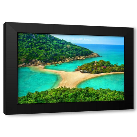 Thailand - Koh Nang Yuan - 422 Black Modern Wood Framed Art Print by Heine, Ben