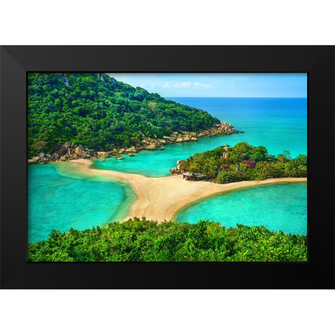 Thailand - Koh Nang Yuan - 422 Black Modern Wood Framed Art Print by Heine, Ben