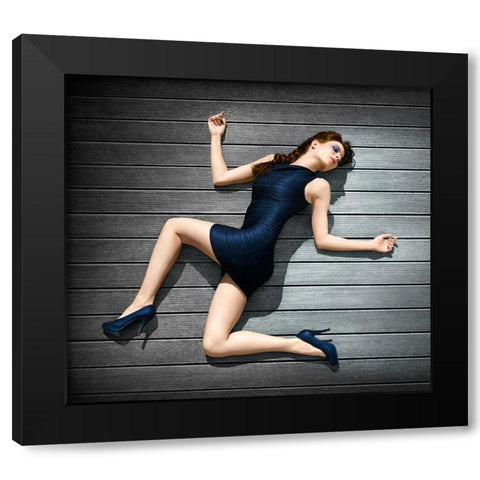 ZigZag Black Modern Wood Framed Art Print with Double Matting by Heine, Ben