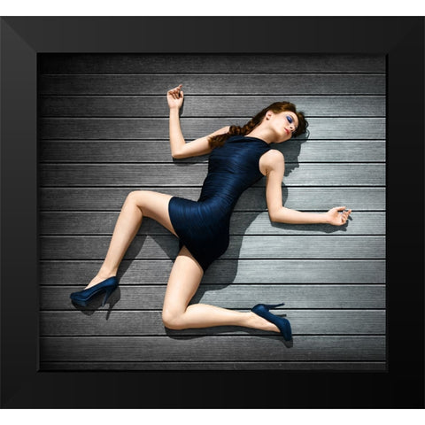 ZigZag Black Modern Wood Framed Art Print by Heine, Ben