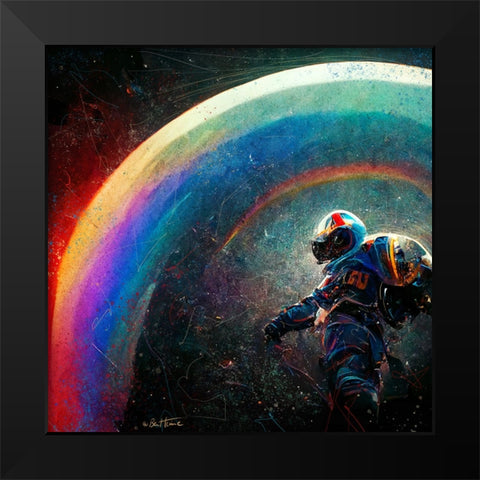 Astro Cruise 5 - I Will Be Waiting For You On The Other Side Black Modern Wood Framed Art Print by Heine, Ben
