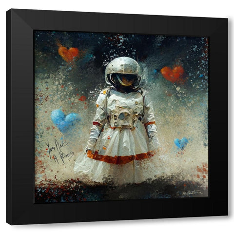 Astro Cruise 8 - You Were Born to Become a Princess Black Modern Wood Framed Art Print by Heine, Ben
