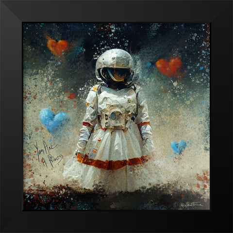 Astro Cruise 8 - You Were Born to Become a Princess Black Modern Wood Framed Art Print by Heine, Ben