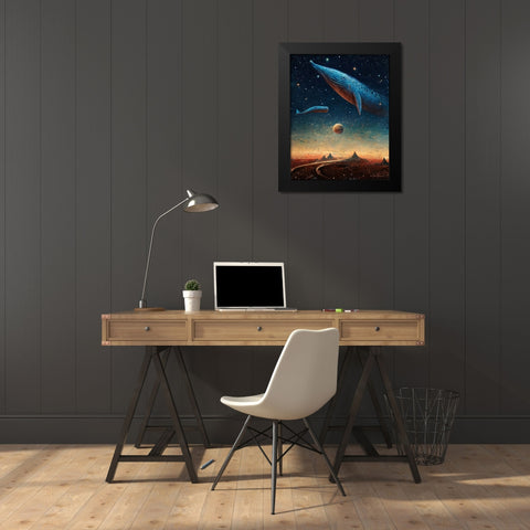 Astro Cruise 9 - 2 Worlds Black Modern Wood Framed Art Print by Heine, Ben