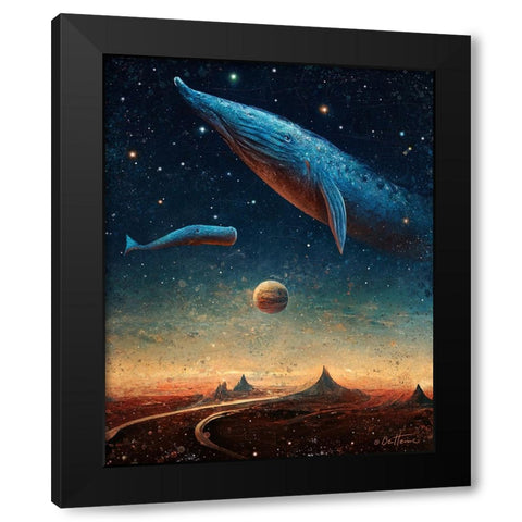 Astro Cruise 9 - 2 Worlds Black Modern Wood Framed Art Print by Heine, Ben