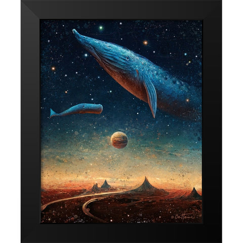 Astro Cruise 9 - 2 Worlds Black Modern Wood Framed Art Print by Heine, Ben