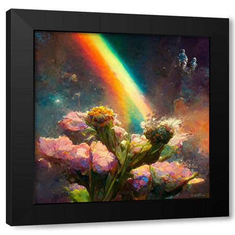 Astro Cruise 10 - Wishing you all the best - Happy Love Black Modern Wood Framed Art Print by Heine, Ben