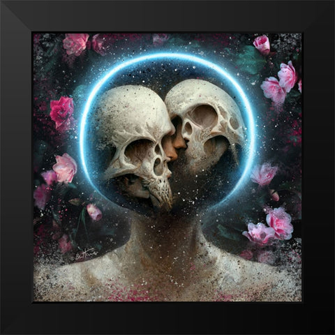 Astro Cruise 11 - Forever Connected in the Cosmos Black Modern Wood Framed Art Print by Heine, Ben