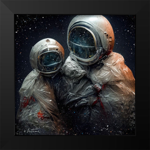 Astro Cruise 16 - Eternal Travellers in Plastic Uniforms Black Modern Wood Framed Art Print by Heine, Ben