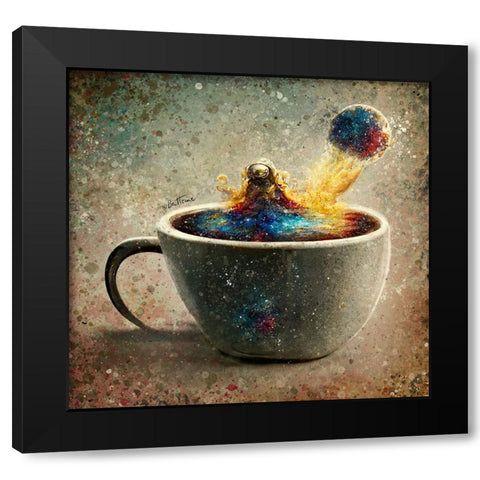 Astro Cruise 19 - A Cup of Coffee Black Modern Wood Framed Art Print by Heine, Ben