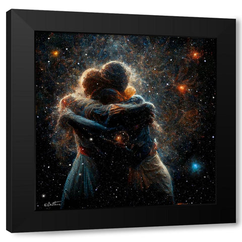Astro Cruise 21 - The Two of Us in the Universe Black Modern Wood Framed Art Print by Heine, Ben