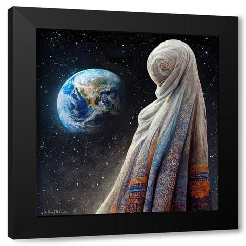 Astro Cruise 22 - The Lost Planet and The Blind People Black Modern Wood Framed Art Print with Double Matting by Heine, Ben