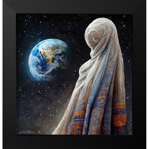 Astro Cruise 22 - The Lost Planet and The Blind People Black Modern Wood Framed Art Print by Heine, Ben