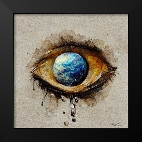 Astro Cruise 24 - Tears Black Modern Wood Framed Art Print by Heine, Ben
