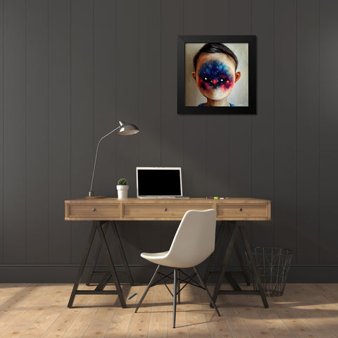 Astro Cruise 26 - Galaxy Face Black Modern Wood Framed Art Print by Heine, Ben