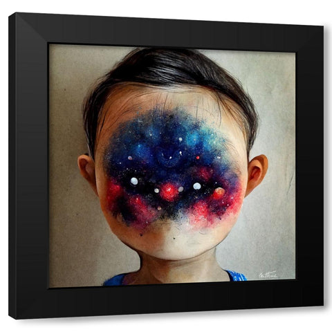 Astro Cruise 26 - Galaxy Face Black Modern Wood Framed Art Print by Heine, Ben