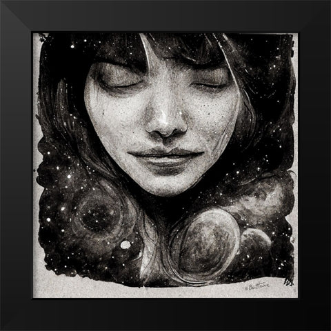 Astro Cruise 27 - Astro Hair 2 Black Modern Wood Framed Art Print by Heine, Ben