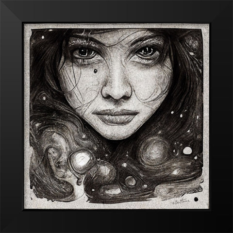 Astro Cruise 28 - Astro Hair Black Modern Wood Framed Art Print by Heine, Ben