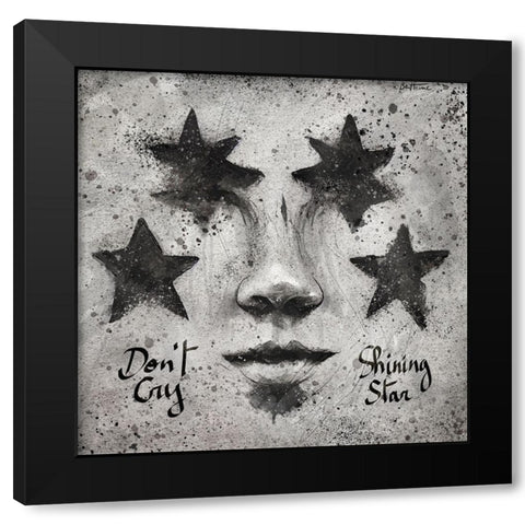 Astro Cruise 29 - Dont Cry Black Modern Wood Framed Art Print by Heine, Ben