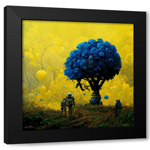 Astro Cruise 35 - The Blue Tree Black Modern Wood Framed Art Print by Heine, Ben