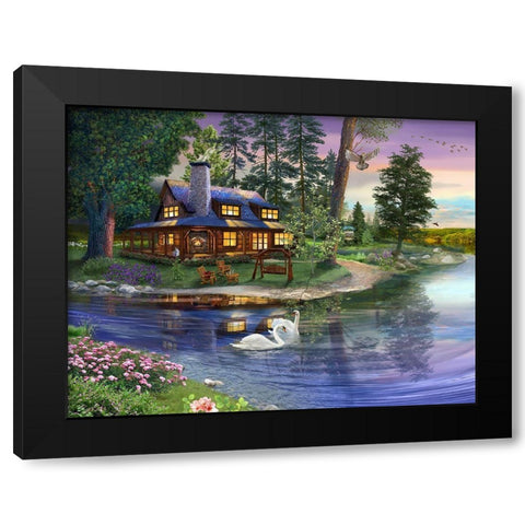 Stillness Black Modern Wood Framed Art Print by Bigelow Illustrations- Exclusive
