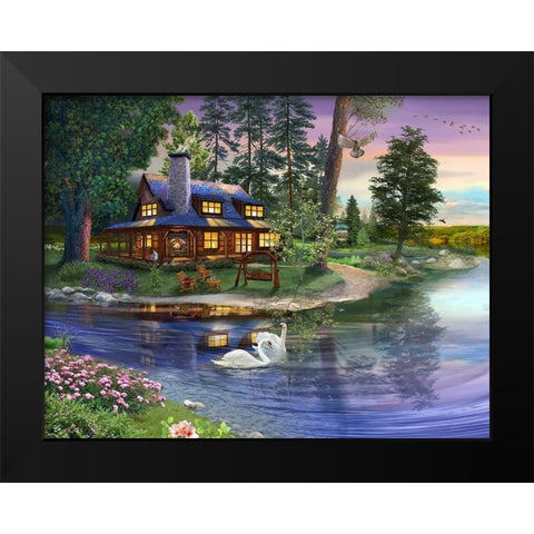 Stillness Black Modern Wood Framed Art Print by Bigelow Illustrations- Exclusive