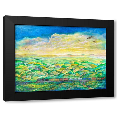 Cross Country Black Modern Wood Framed Art Print by Bell, Bill