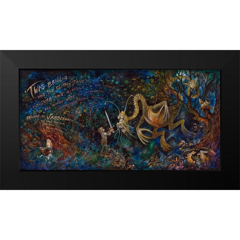 Jabberwocky Black Modern Wood Framed Art Print by Bell, Bill