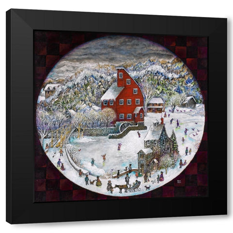 The Mill Black Modern Wood Framed Art Print by Bell, Bill