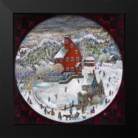 The Mill Black Modern Wood Framed Art Print by Bell, Bill