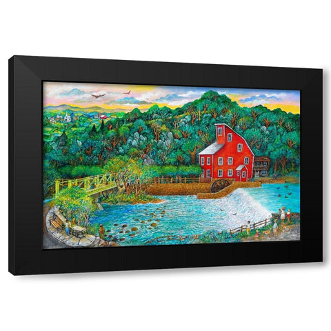 Clinton Falls Black Modern Wood Framed Art Print by Bell, Bill