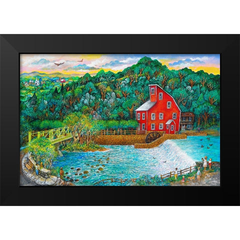 Clinton Falls Black Modern Wood Framed Art Print by Bell, Bill