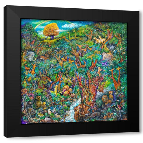 Garden of Eden Black Modern Wood Framed Art Print by Bell, Bill