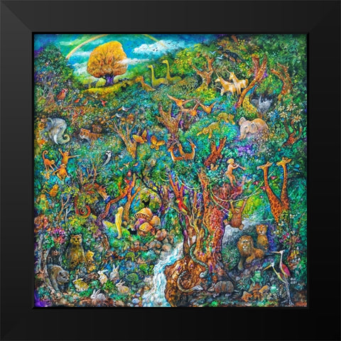 Garden of Eden Black Modern Wood Framed Art Print by Bell, Bill